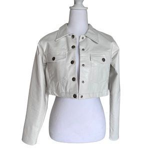 Fashion Nova White Cropped Jacket